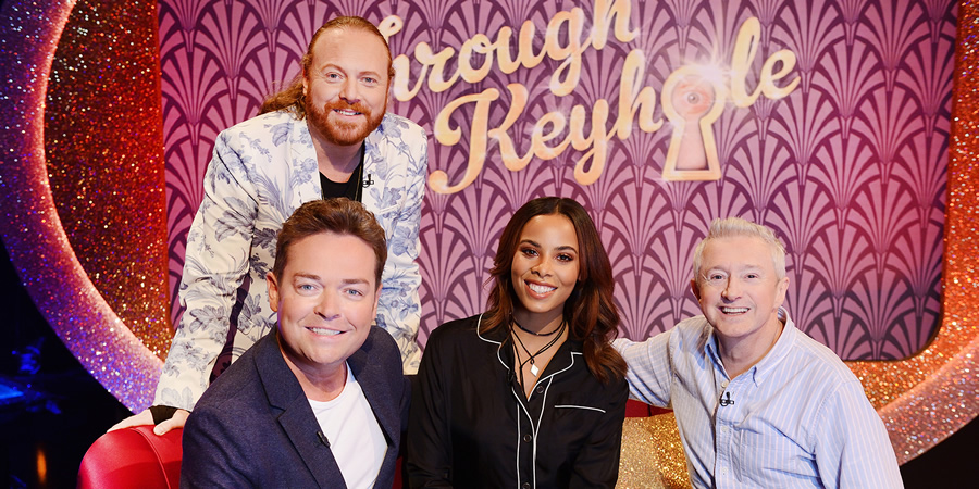 Through The Keyhole. Image shows from L to R: Stephen Mulhern, Leigh Francis, Rochelle Humes, Louis Walsh. Copyright: Talkback. Through The Keyhole. Image shows from L to R: Stephen Mulhern, Leigh Francis, Rochelle Humes, Louis Walsh. Copyright: Talkback.