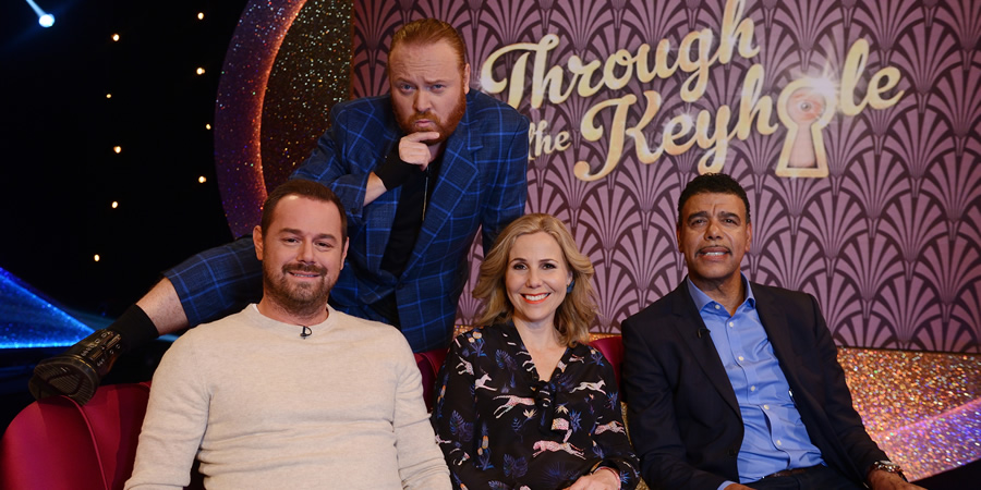 Through The Keyhole. Image shows from L to R: Danny Dyer, Leigh Francis, Sally Phillips, Chris Kamara. Copyright: Talkback. Through The Keyhole. Image shows from L to R: Danny Dyer, Leigh Francis, Sally Phillips, Chris Kamara. Copyright: Talkback.