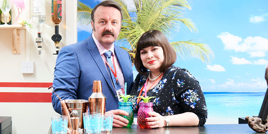 Tourist Trap. Image shows from L to R: Wyn (Mike Bubbins), Charlotte (Mari Beard). Copyright: BBC. Tourist Trap. Image shows from L to R: Wyn (Mike Bubbins), Charlotte (Mari Beard). Copyright: BBC.