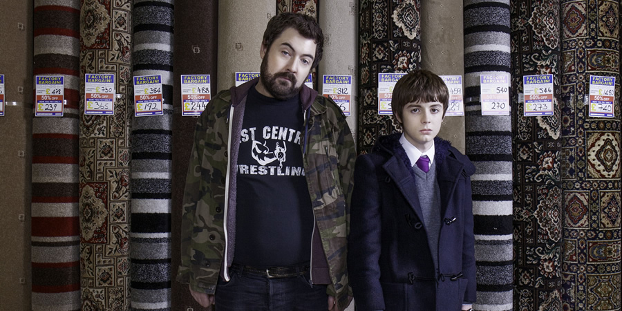 Uncle. Image shows from L to R: Andy (Nick Helm), Errol (Elliot Speller-Gillott). Copyright: Baby Cow Productions. Uncle. Image shows from L to R: Andy (Nick Helm), Errol (Elliot Speller-Gillott). Copyright: Baby Cow Productions.