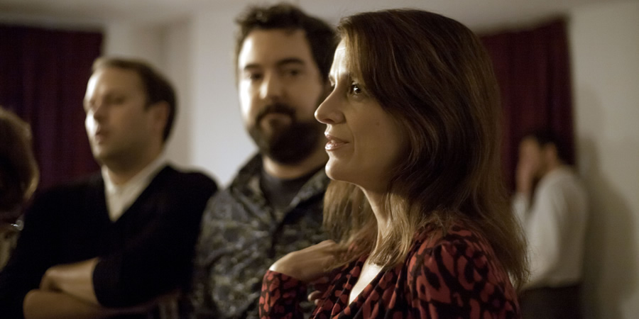 Uncle. Image shows from L to R: Ben (Nicholas Burns), Andy (Nick Helm), Teresa (Raquel Cassidy). Copyright: Baby Cow Productions. Uncle. Image shows from L to R: Ben (Nicholas Burns), Andy (Nick Helm), Teresa (Raquel Cassidy). Copyright: Baby Cow Productions.