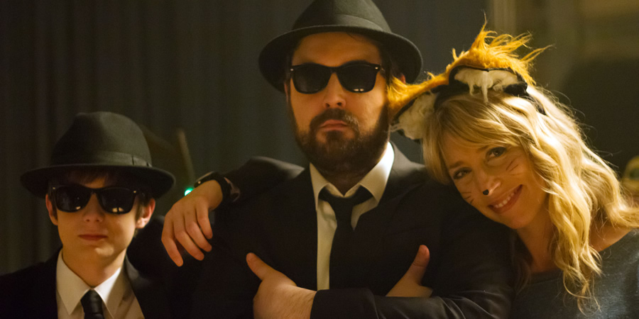 Uncle. Image shows from L to R: Errol (Elliot Speller-Gillott), Andy (Nick Helm), Sam (Daisy Haggard). Copyright: Baby Cow Productions. Uncle. Image shows from L to R: Errol (Elliot Speller-Gillott), Andy (Nick Helm), Sam (Daisy Haggard). Copyright: Baby Cow Productions.