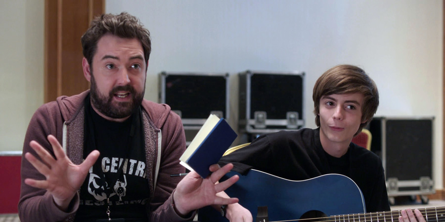 Uncle. Image shows from L to R: Andy (Nick Helm), Errol (Elliot Speller-Gillott). Copyright: Baby Cow Productions. Uncle. Image shows from L to R: Andy (Nick Helm), Errol (Elliot Speller-Gillott). Copyright: Baby Cow Productions.