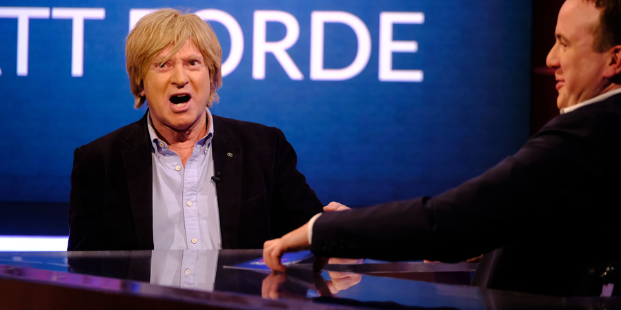 Unspun With Matt Forde. Image shows from L to R: Michael Fabricant, Matt Forde. Copyright: Avalon Television. Unspun With Matt Forde. Image shows from L to R: Michael Fabricant, Matt Forde. Copyright: Avalon Television.