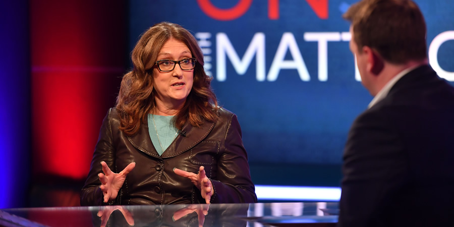 Unspun With Matt Forde. Jacqui Smith. Copyright: Avalon Television. Unspun With Matt Forde. Jacqui Smith. Copyright: Avalon Television.