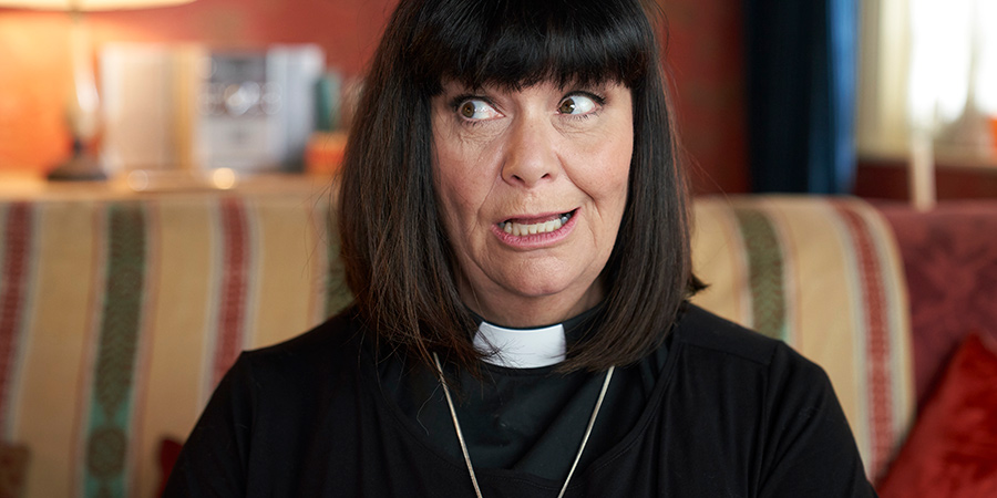 The Vicar Of Dibley. Geraldine Grainger (Dawn French). Copyright: Tiger Aspect Productions. The Vicar Of Dibley. Geraldine Grainger (Dawn French). Copyright: Tiger Aspect Productions.