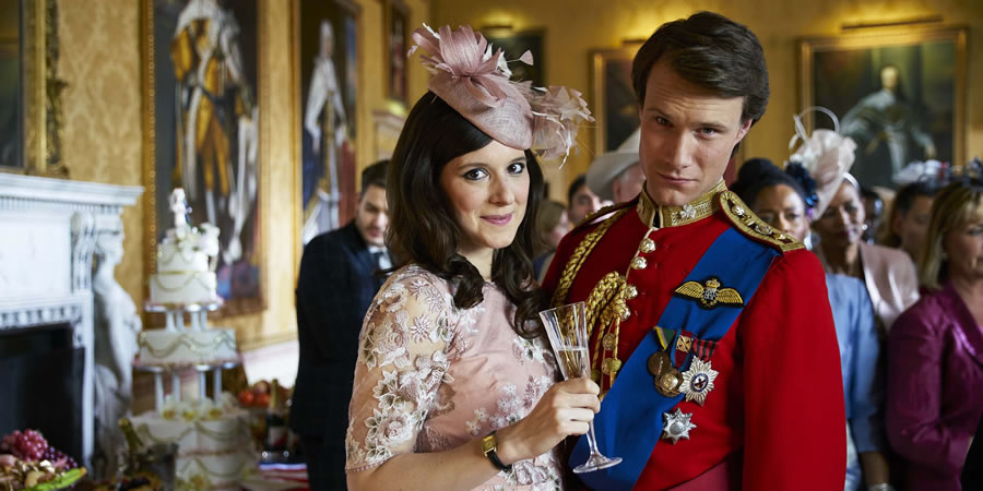 The Windsors. Image shows from L to R: Kate (Louise Ford), Wills (Hugh Skinner). Copyright: Noho Film and TV. The Windsors. Image shows from L to R: Kate (Louise Ford), Wills (Hugh Skinner). Copyright: Noho Film and TV.