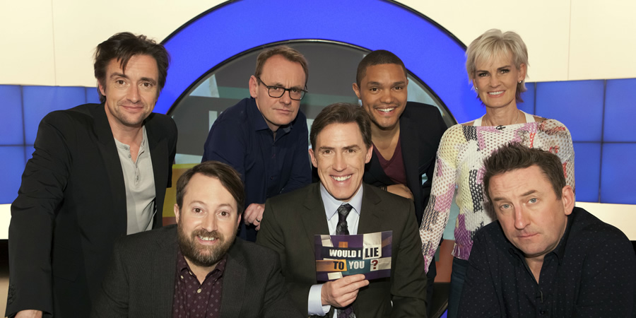 Would I Lie To You?. Image shows from L to R: Richard Hammond, David Mitchell, Sean Lock, David Mitchell, Trevor Noah, Judy Murray, Lee Mack. Copyright: Zeppotron. Would I Lie To You?. Image shows from L to R: Richard Hammond, David Mitchell, Sean Lock, David Mitchell, Trevor Noah, Judy Murray, Lee Mack. Copyright: Zeppotron.