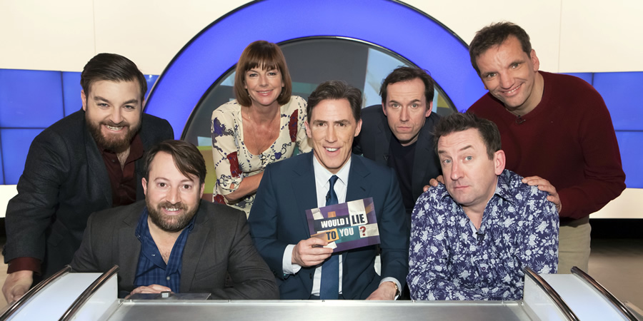 Would I Lie To You?. Image shows from L to R: Alex Brooker, David Mitchell, Doon Mackichan, Rob Brydon, Ben Miller, Lee Mack, Henning Wehn. Copyright: Zeppotron. Would I Lie To You?. Image shows from L to R: Alex Brooker, David Mitchell, Doon Mackichan, Rob Brydon, Ben Miller, Lee Mack, Henning Wehn. Copyright: Zeppotron.