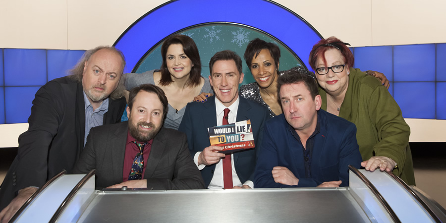 Would I Lie To You?. Image shows from L to R: Bill Bailey, David Mitchell, Ruth Jones, Rob Brydon, Kelly Holmes, Lee Mack, Jo Brand. Copyright: Zeppotron. Would I Lie To You?. Image shows from L to R: Bill Bailey, David Mitchell, Ruth Jones, Rob Brydon, Kelly Holmes, Lee Mack, Jo Brand. Copyright: Zeppotron.