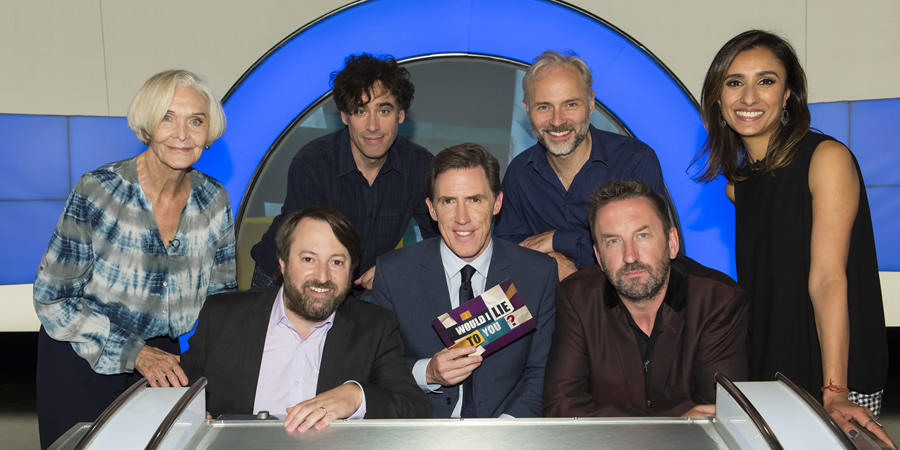 Would I Lie To You?. Image shows from L to R: Sheila Hancock, David Mitchell, Stephen Mangan, Rob Brydon, Mark Bonnar, Lee Mack, Anita Rani. Copyright: Zeppotron. Would I Lie To You?. Image shows from L to R: Sheila Hancock, David Mitchell, Stephen Mangan, Rob Brydon, Mark Bonnar, Lee Mack, Anita Rani. Copyright: Zeppotron.