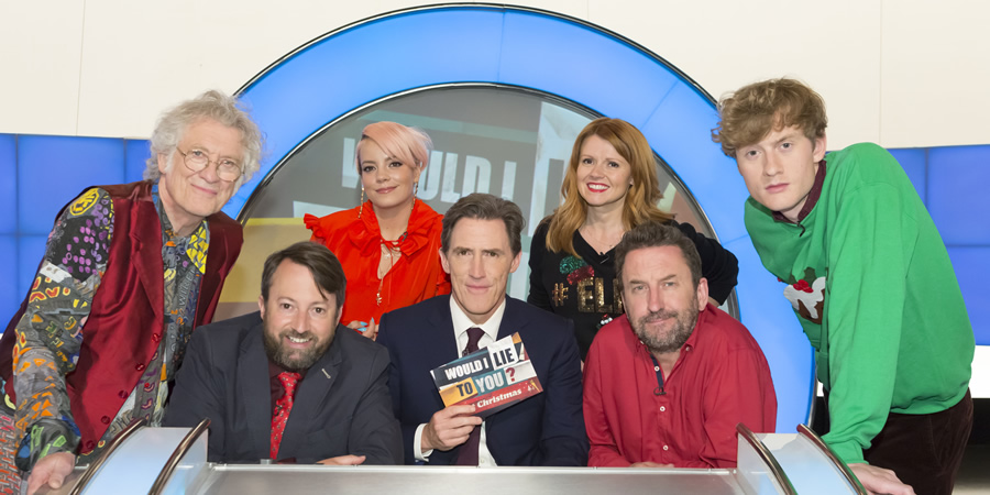Would I Lie To You?. Image shows from L to R: Noddy Holder, David Mitchell, Lily Allen, Rob Brydon, Sian Gibson, Lee Mack, James Acaster. Copyright: Zeppotron. Would I Lie To You?. Image shows from L to R: Noddy Holder, David Mitchell, Lily Allen, Rob Brydon, Sian Gibson, Lee Mack, James Acaster. Copyright: Zeppotron.