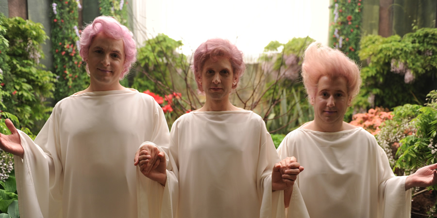 Yonderland. Image shows from L to R: Ben Willbond, Laurence Rickard, Jim Howick. Copyright: Working Title Films. Yonderland. Image shows from L to R: Ben Willbond, Laurence Rickard, Jim Howick. Copyright: Working Title Films.