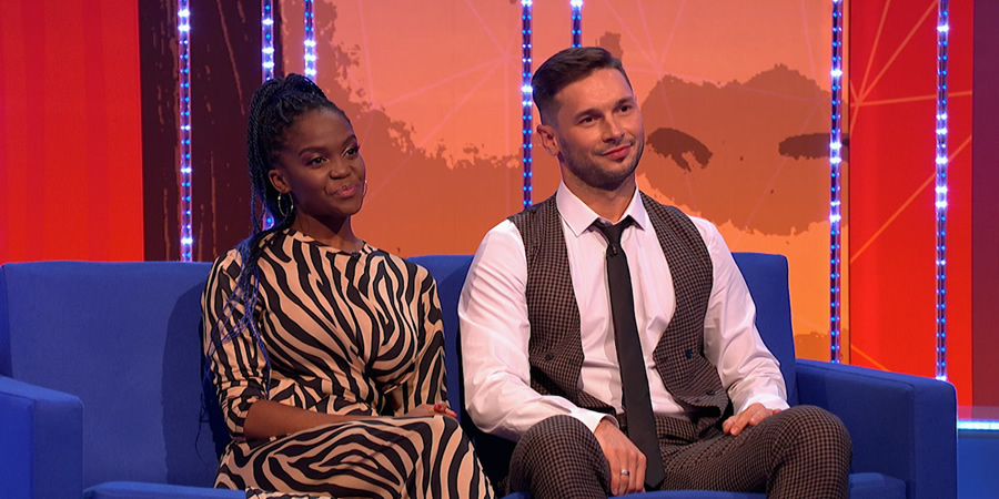 Your Face Or Mine. Image shows from L to R: Oti Mabuse, Marius Lepure. Copyright: Talkback. Your Face Or Mine. Image shows from L to R: Oti Mabuse, Marius Lepure. Copyright: Talkback.