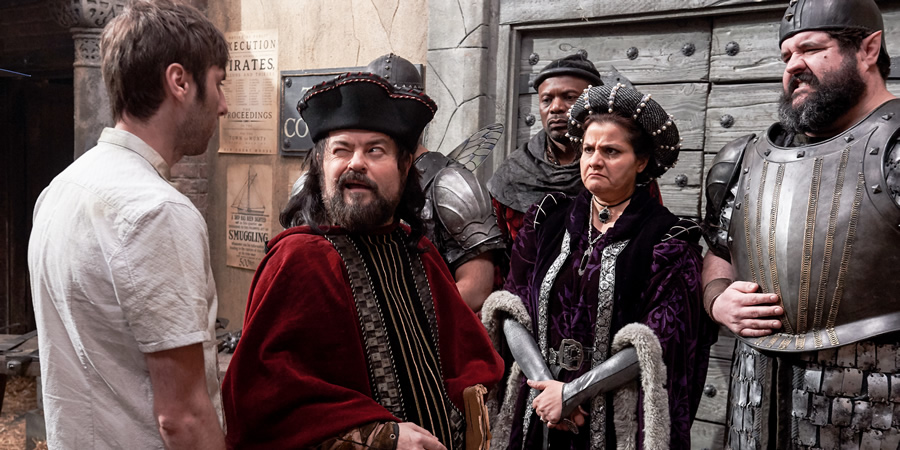 Zapped. Image shows from L to R: Brian (James Buckley), Steg (Kenneth Collard), Unknown, Judge (Nina Wadia), Springleaf (Richard Sandling). Zapped. Image shows from L to R: Brian (James Buckley), Steg (Kenneth Collard), Unknown, Judge (Nina Wadia), Springleaf (Richard Sandling).