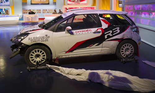 The broken rally car. Copyright: CPL Productions. The broken rally car. Copyright: CPL Productions.