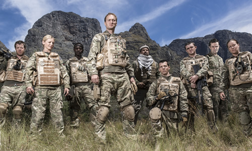 Bluestone 42. Image shows from L to R: Simon (Stephen Wight), Mary (Kelly Adams), Millsy (Gary Carr), Nick (Oliver Chris), Faruq (Keeno Lee Hector), Rocket (Scott Hoatson), Mac (Jamie Quinn), Lt Col Smith (Tony Gardner), Bird (Katie Lyons). Copyright: BBC. Bluestone 42. Image shows from L to R: Simon (Stephen Wight), Mary (Kelly Adams), Millsy (Gary Carr), Nick (Oliver Chris), Faruq (Keeno Lee Hector), Rocket (Scott Hoatson), Mac (Jamie Quinn), Lt Col Smith (Tony Gardner), Bird (Katie Lyons). Copyright: BBC.