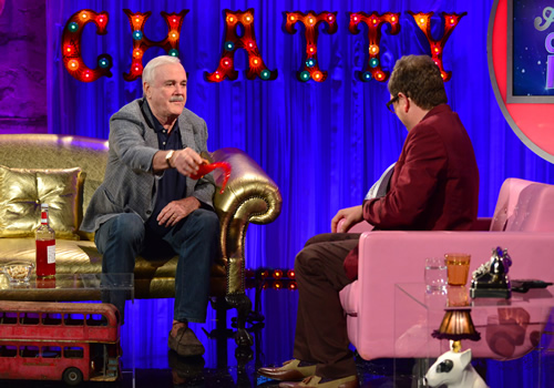 Alan Carr: Chatty Man. Image shows from L to R: John Cleese, Alan Carr. Copyright: Open Mike Productions. Alan Carr: Chatty Man. Image shows from L to R: John Cleese, Alan Carr. Copyright: Open Mike Productions.