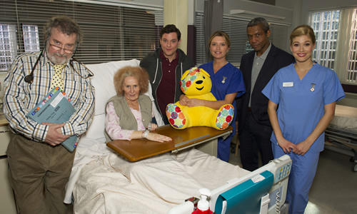 Nan - Children In Need 2013. Image shows from L to R: Paul Bradley, Catherine Tate, Mathew Horne, Tina Hobley, Hugh Quarshie, Lauren Drummond. Nan - Children In Need 2013. Image shows from L to R: Paul Bradley, Catherine Tate, Mathew Horne, Tina Hobley, Hugh Quarshie, Lauren Drummond.