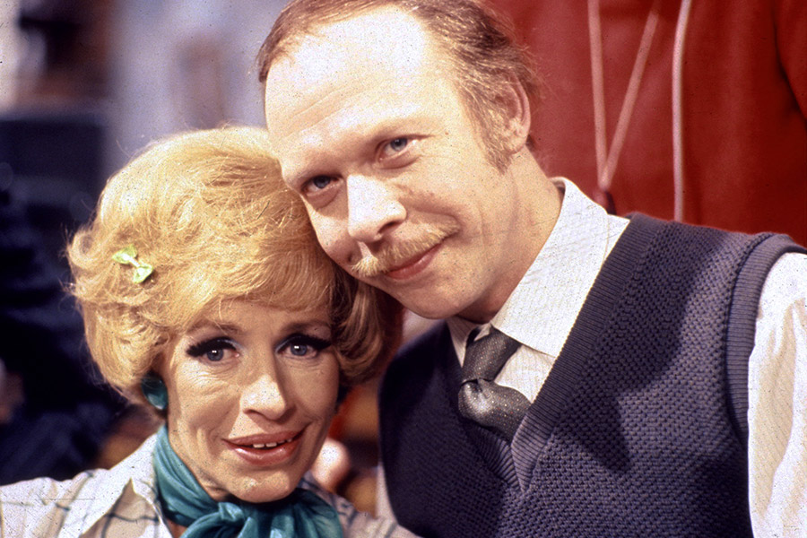 George & Mildred. Image shows from L to R: Mildred Roper (Yootha Joyce), George Roper (Brian Murphy). Copyright: Thames Television. George & Mildred. Image shows from L to R: Mildred Roper (Yootha Joyce), George Roper (Brian Murphy). Copyright: Thames Television.