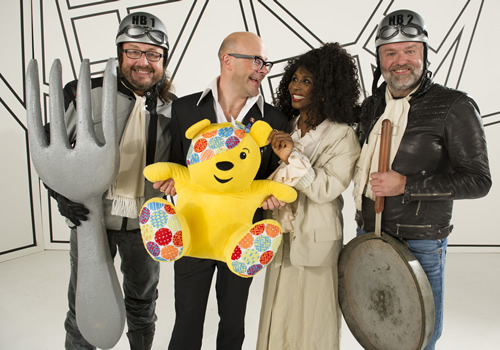 Harry Hill's Children In Need Sketch 2013. Image shows from L to R: Dave Myers, Harry Hill, Sinitta, Simon King. Harry Hill's Children In Need Sketch 2013. Image shows from L to R: Dave Myers, Harry Hill, Sinitta, Simon King.