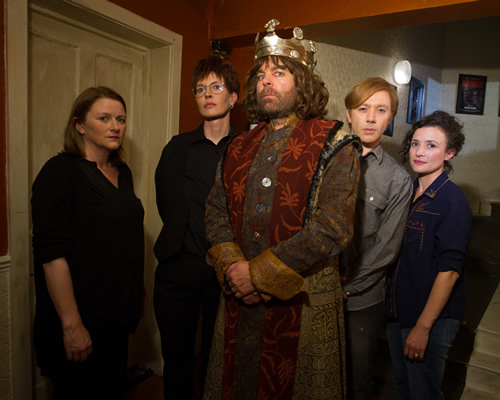 Inside No. 9. Image shows from L to R: Kirstie (Rosie Cavaliero), Felicity (Julia Davis), Tony (Steve Pemberton), Jim (Reece Shearsmith), Laura (Lyndsey Marshal). Copyright: BBC. Inside No. 9. Image shows from L to R: Kirstie (Rosie Cavaliero), Felicity (Julia Davis), Tony (Steve Pemberton), Jim (Reece Shearsmith), Laura (Lyndsey Marshal). Copyright: BBC.