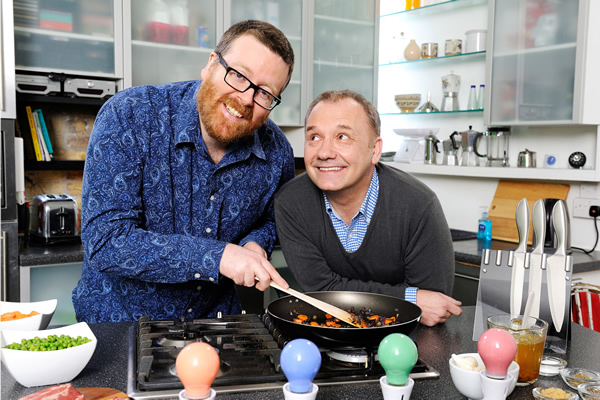 Frankie Boyle and Bob Mortimer's Cookery Show. Image shows from L to R: Frankie Boyle, Bob Mortimer. Frankie Boyle and Bob Mortimer's Cookery Show. Image shows from L to R: Frankie Boyle, Bob Mortimer.