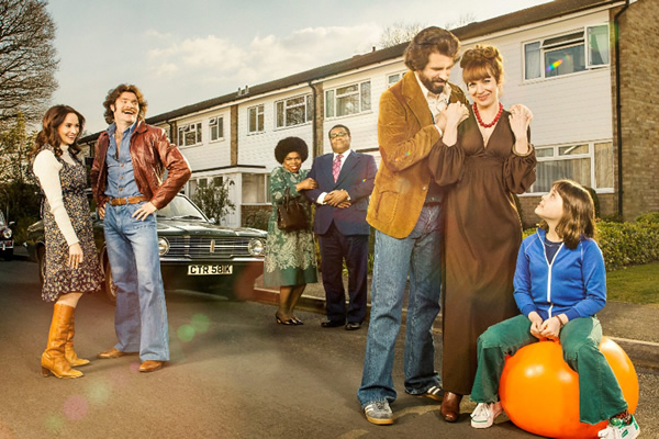 The Kennedys. Image shows from L to R: Jenny (Emma Pierson), Tim (Harry Peacock), Dee Palmer (Shola Adewusi), David Palmer (Clive Rowe), Tony Kennedy (Dan Skinner), Brenda Kennedy (Katherine Parkinson), Emma Kennedy (Lucy Hutchinson). Copyright: BBC. The Kennedys. Image shows from L to R: Jenny (Emma Pierson), Tim (Harry Peacock), Dee Palmer (Shola Adewusi), David Palmer (Clive Rowe), Tony Kennedy (Dan Skinner), Brenda Kennedy (Katherine Parkinson), Emma Kennedy (Lucy Hutchinson). Copyright: BBC.