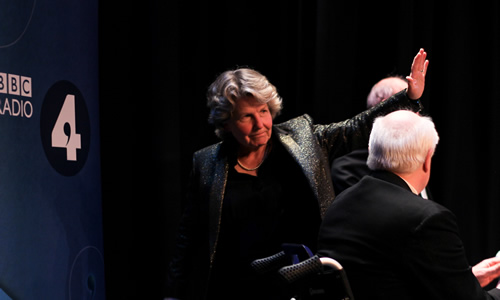 The News Quiz. Sandi Toksvig. Copyright: BBC. The News Quiz. Sandi Toksvig. Copyright: BBC.