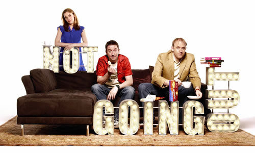 Not Going Out. Image shows from L to R: Lucy (Sally Bretton), Lee (Lee Mack), Tim (Tim Vine). Copyright: Avalon Television / Arlo Productions. Not Going Out. Image shows from L to R: Lucy (Sally Bretton), Lee (Lee Mack), Tim (Tim Vine). Copyright: Avalon Television / Arlo Productions.