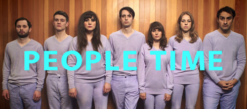 People Time. Image shows from L to R: Liam Williams, Daran Johnson, Natasia Demetriou, Alastair Roberts, Claudia O'Doherty, Ellie White, Jamie Demetriou. Copyright: BBC. People Time. Image shows from L to R: Liam Williams, Daran Johnson, Natasia Demetriou, Alastair Roberts, Claudia O'Doherty, Ellie White, Jamie Demetriou. Copyright: BBC.