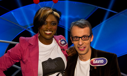 Pointless Celebrities. Image shows from L to R: Andi Osho, David Schneider. Pointless Celebrities. Image shows from L to R: Andi Osho, David Schneider.