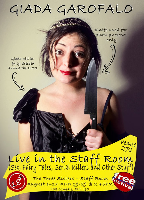 Live in the Staff Room (Sex, Fairy Tales, Serial Killers and Other Stuff). Giada Garofalo. Live in the Staff Room (Sex, Fairy Tales, Serial Killers and Other Stuff). Giada Garofalo.