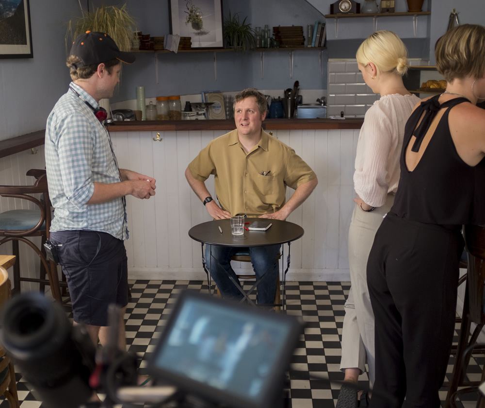 Regular. Image shows from L to R: David Elms, Regular (Tim Key), Barista (Laura Marling). Regular. Image shows from L to R: David Elms, Regular (Tim Key), Barista (Laura Marling).