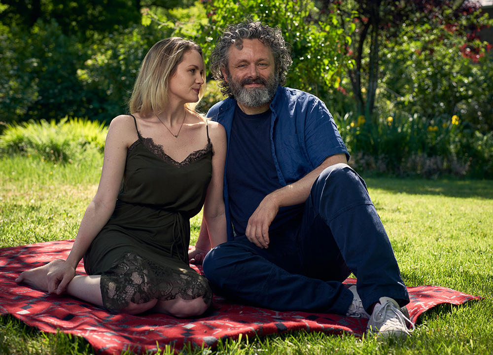 Staged. Image shows from L to R: Anna (Anna Lundberg), Michael (Michael Sheen). Copyright: BBC / Simon Ridgeway. Staged. Image shows from L to R: Anna (Anna Lundberg), Michael (Michael Sheen). Copyright: BBC / Simon Ridgeway.