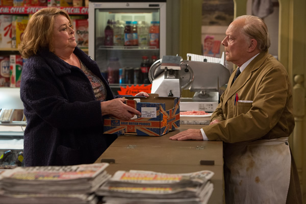 Still Open All Hours. Image shows from L to R: Nurse Gladys Emmanuel (Lynda Baron), Granville (David Jason). Copyright: BBC. Still Open All Hours. Image shows from L to R: Nurse Gladys Emmanuel (Lynda Baron), Granville (David Jason). Copyright: BBC.