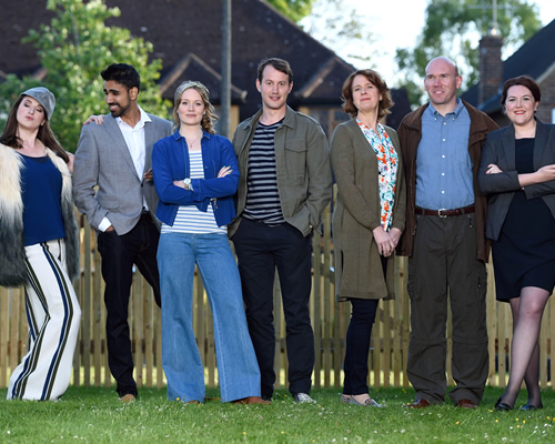 Together. Image shows from L to R: Hermione (Sarah Daykin), Luke (Jaz Deol), Ellen Baxter (Cara Theobold), Tom (Jonny Sweet), Lesley (Vicki Pepperdine), Ashley (Alex Macqueen), Maeve (Katy Wix). Copyright: Tiger Aspect Productions. Together. Image shows from L to R: Hermione (Sarah Daykin), Luke (Jaz Deol), Ellen Baxter (Cara Theobold), Tom (Jonny Sweet), Lesley (Vicki Pepperdine), Ashley (Alex Macqueen), Maeve (Katy Wix). Copyright: Tiger Aspect Productions.