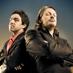 Collings and Herrin Podcast Live. Image shows from L to R: Andrew Collins, Richard Herring. Collings and Herrin Podcast Live. Image shows from L to R: Andrew Collins, Richard Herring.