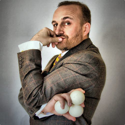 Mat Ricardo: Three Balls And A Good Suit. Copyright: Granada Television. Mat Ricardo: Three Balls And A Good Suit. Copyright: Granada Television.