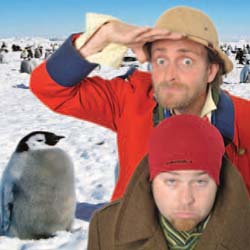 The Adventurers Club - The Great Arctic Caper. Image shows from L to R: Tim Fitzhigham, Tiernan Douieb. The Adventurers Club - The Great Arctic Caper. Image shows from L to R: Tim Fitzhigham, Tiernan Douieb.