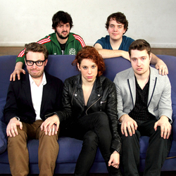 The Lunchtime Club 2011. Image shows from L to R: John Kearns, Fin Taylor, Suzi Ruffell, Joe Wells, Max Dickins. 