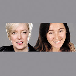 BBC: The Festival Cafe. Image shows from L to R: Janice Forsyth, Clare English. BBC: The Festival Cafe. Image shows from L to R: Janice Forsyth, Clare English.