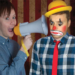 Him and Me: Sketch Circus - Free. Image shows from L to R: Shea Taylor, Steve Langstaff. Copyright: Aardman Animations / Egmont Imagination. Him and Me: Sketch Circus - Free. Image shows from L to R: Shea Taylor, Steve Langstaff. Copyright: Aardman Animations / Egmont Imagination.