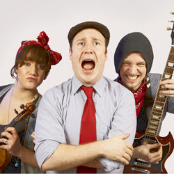 Jonny & the Baptists. Image shows from L to R: Amy Butterworth, Jonny Donahoe, Paddy Gervers. Jonny & the Baptists. Image shows from L to R: Amy Butterworth, Jonny Donahoe, Paddy Gervers.