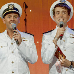 BBC Radio 1's Fun and Filth Cabaret. Image shows from L to R: Scott Mills, Nick Grimshaw. BBC Radio 1's Fun and Filth Cabaret. Image shows from L to R: Scott Mills, Nick Grimshaw.