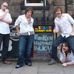 The Broken Windows Policy. Image shows from L to R: Robin Hellier, Larah Bross, Dave McGregor, Ben Verth. The Broken Windows Policy. Image shows from L to R: Robin Hellier, Larah Bross, Dave McGregor, Ben Verth.
