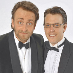 Flanders and Swann. Image shows from L to R: Tim Fitzhigham, Duncan Walsh Atkins. Copyright: Brown Eyed Boy. Flanders and Swann. Image shows from L to R: Tim Fitzhigham, Duncan Walsh Atkins. Copyright: Brown Eyed Boy.