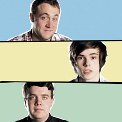 AAA Stand-Up. Image shows from L to R: Tom Toal, Rhys James, Joe Wells. Copyright: Celador Productions. AAA Stand-Up. Image shows from L to R: Tom Toal, Rhys James, Joe Wells. Copyright: Celador Productions.