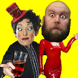 Bookshop Midnight Mayhem. Image shows from L to R: Miss Behave, Bob Slayer. Bookshop Midnight Mayhem. Image shows from L to R: Miss Behave, Bob Slayer.