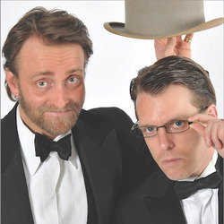 Flanders and Swann. Image shows from L to R: Tim Fitzhigham, Duncan Walsh Atkins. Copyright: Zeppotron. Flanders and Swann. Image shows from L to R: Tim Fitzhigham, Duncan Walsh Atkins. Copyright: Zeppotron.